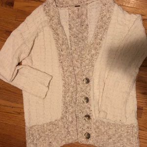 Free people beige knit cardigan
